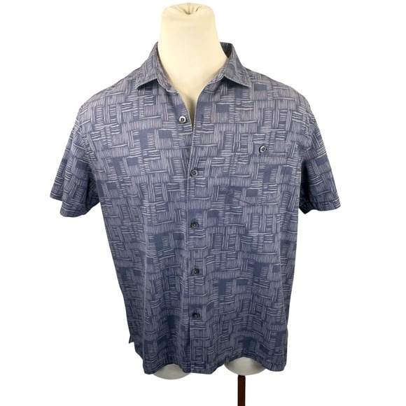 Tommy Bahama Other - Tommy Bahama Island Zone Mens XL Silk Blend Short Sleeve Button Up Shirt Blue